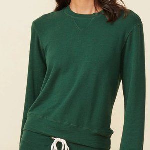Monrow Classic Supersoft Crew Neck Sweatshirt ~ XS Evergreen